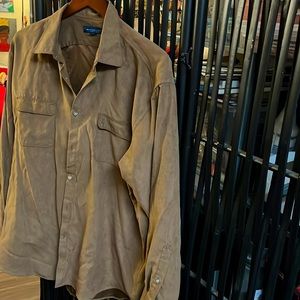 Tan suede mens shirt